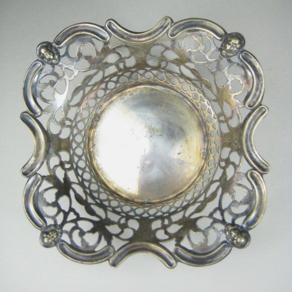 Vintage Victorian Style Silver Plate Decorative Basket Dish Bowl Filigree - Picture 2 of 16